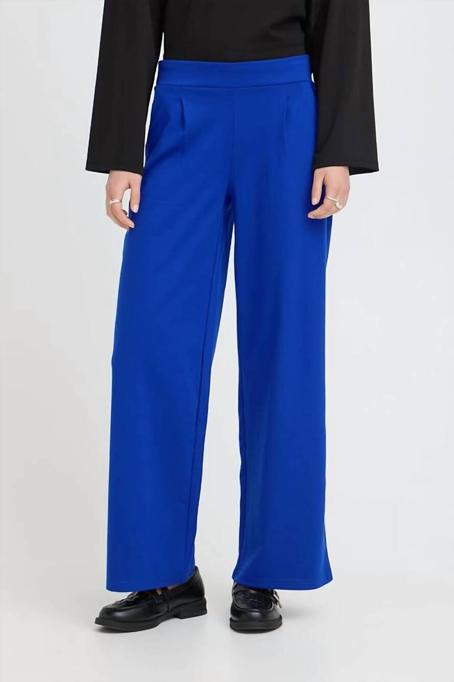 NEW ICHI ihkate long trouser in sodalite blue